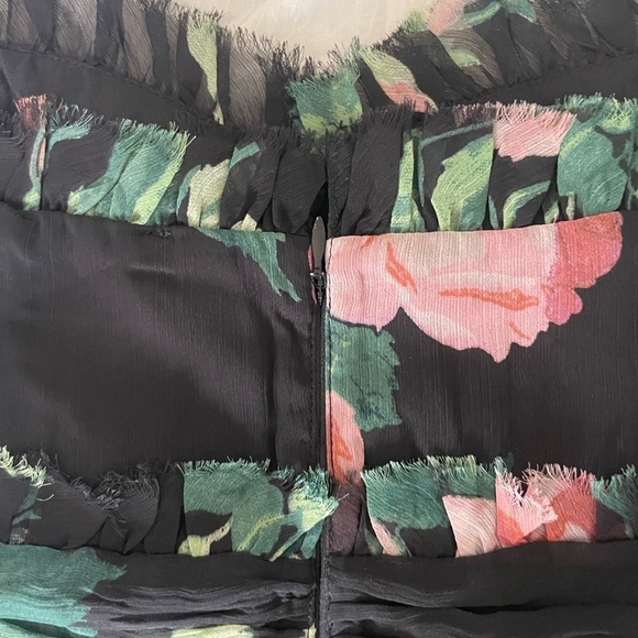 ASOS Strapless Black Floral Chiffon Mini Floral Dress - Picture 6 of 10